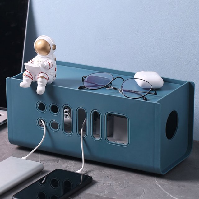 Caja de cables grande, caja de almacenamiento de cuerda eléctrica creativa a prueba de golpes para tiras eléctricas ocultas