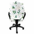 thumbnail image 3 of Forest Office Chair Slipcover, Scandinavian Inspired Trees Clouds and Woodland Animals, Protective Stretch Decorative Fabric Cover, Standard Size, Petrol Blue Green, By Ambesonne, 3 of 5