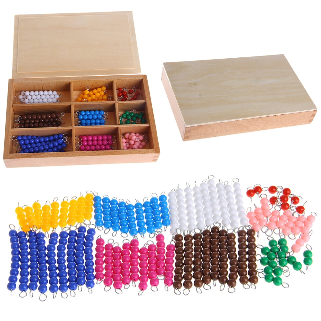 Montessori Math Materials Perlenstangen Mit Wood Box Preschool Kids Early 
