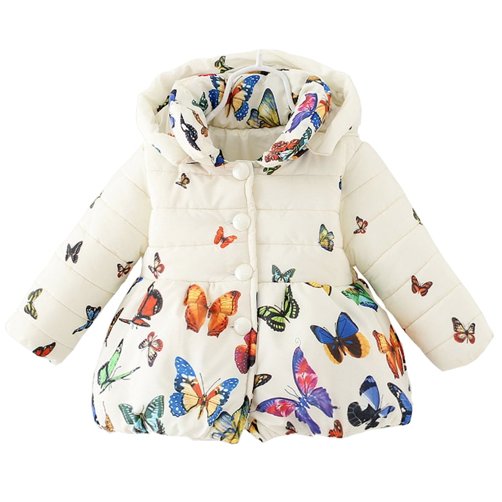 MINKIDFASHION Baby Girls Winter Butterfly Toddler Jacket Coat 6 Months