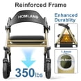 thumbnail image 2 of Andadores HOMLAND para personas mayores con asiento, andador plegable con ruedas, marco de aluminio reforzado, ruedas grandes de goma de 20 cm para todo terreno, andador ligero con ruedas y altura aju, 2 of 5