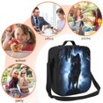 thumbnail image 5 of Bingfone Night Scene Of Wolves Reusable Insulated Lunch Bag Cooler For Work School Picnic Or Travel, 5 of 7