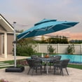 thumbnail image 3 of PURPLE LEAF 11FT Deluxe Round Patio Umbrella, Large Offset Cantilever Umbrella with 360° Rotation, Turquoise Blue, 3 of 10