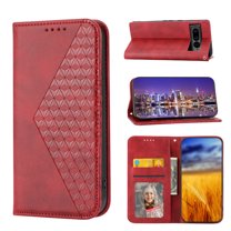 Dteck for Google Pixel 7 Pro Case, Shockproof Wallet Card Slot Magnetic Closure RFID Blocking Flip Stand Case for Google Pixel 7 Pro 2022 with Hand Strap,Red