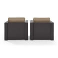 thumbnail image 2 of Crosley Furniture Biscayne Fabric Patio Arm Chair in Brown/Mocha (Set of 2), 2 of 4