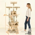 thumbnail image 2 of CoSoTower 68-inch Multi-Level Cat Scratching Tree Kitty Activity Center Post Tower Condo Pet Furniture w/ Toy Light Brown, 2 of 7