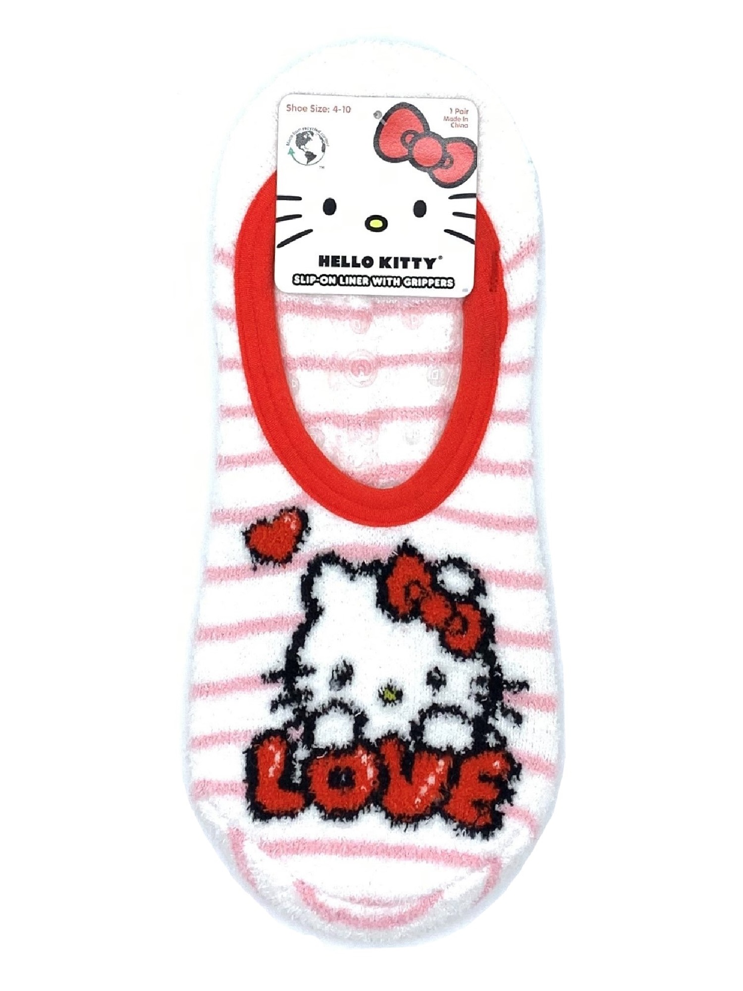Hello Kitty, Valentine's Day Women's Liner Socks with Grippers, 1-Pack, Size 4-10 - image 5 of 5