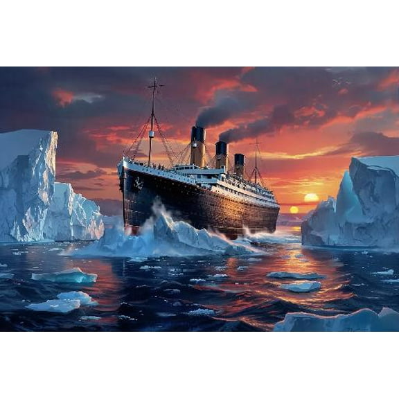 Fun Jigsaw Puzzle for Adults 300 Pieces Titanic and Iceberg Wooden Puzzles Best Brain Exercises Educational Gift Home Decor