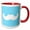 Red/White, variant on 3drose, White Mustache on Sky Blue - Ironic Hipster Moustache - Humorous - Fun - Whimsical - Silly - Funny, 11oz Two-tone Yellow Mug