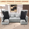thumbnail image 4 of Howcool 124" Modular Sectional Sleeper Sofa, U-Shaped Pull-Out Bed with Storage Chaise, Fluffy Plush Corduroy Fabric, Cup Holders & USB Charging for Living Room,Light Grey, 4 of 8