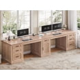 thumbnail image 7 of 110.3" Long Two Person Desk with 7 Drawers and Storage Cabinet, Farmhouse Computer Desk for Home Office, 7 of 7