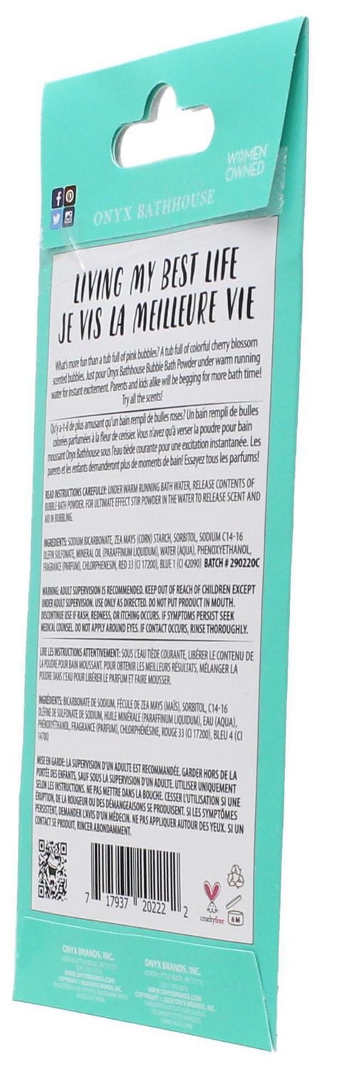Onyx Bathhouse Living My Best Life Bubble Bath Powder 1oz.
