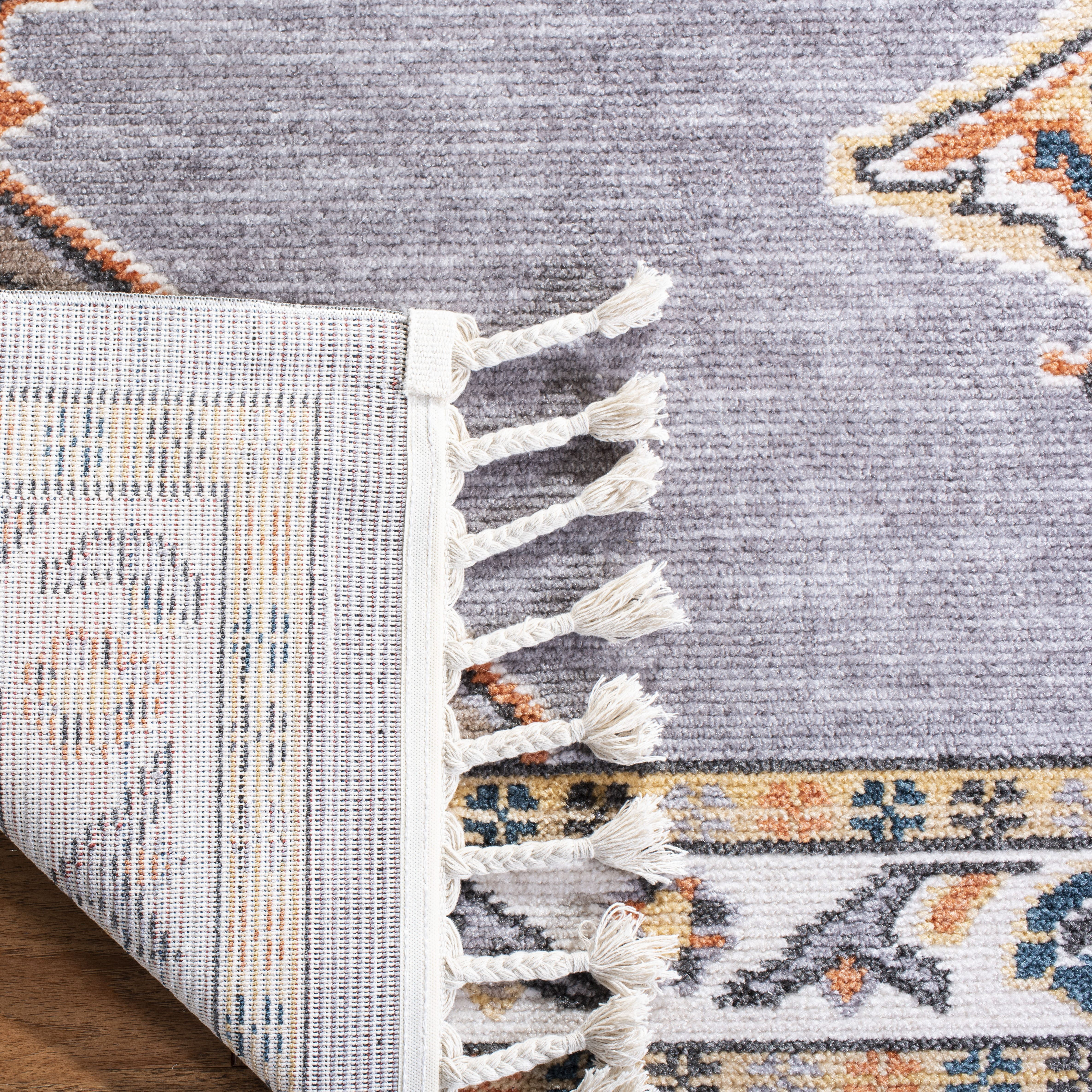 Safavieh Farmhouse Arline Southwestern Area Rug, Gray/Orange, 4' x 5'4"