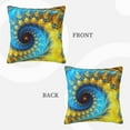 thumbnail image 3 of ZICANCN Fractal Yellow Vortex Decorative Throw Pillow Covers, Bed Couch Sofa Decorative Knit Pillow Covers for Living Room Farmhouse, 12"x12", 3 of 8