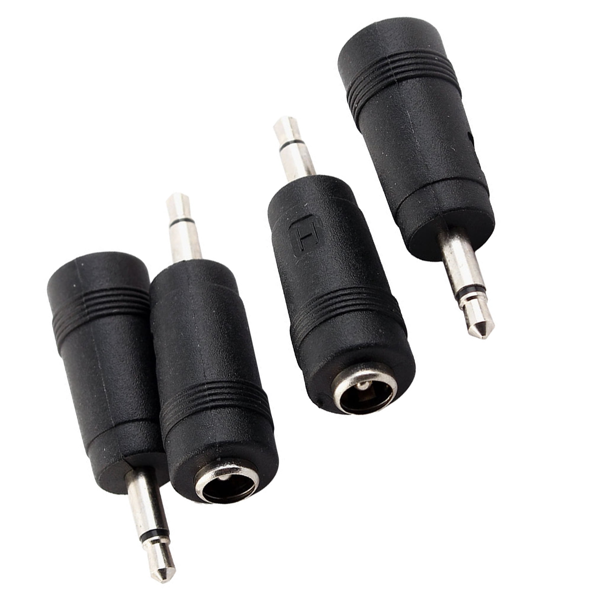 Unique Bargains 3.5mm Male to 5.5mm x 2.1mm Female DC Adapter Connector 4 Pcs