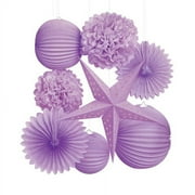 Darice Paper Party Decorations Kit, Lavender, 8pcs