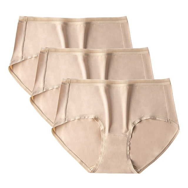 Plebaso Panties for Women Mid Rise Underwear Briefs Full Coverage Comfortable Ladies Underpants 3 Pack