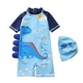 thumbnail image 1 of TBWNWG Boys Long Sleeve Thermal Dinosaur Rash Guard Swimwear With Sun For Kids, 1 of 4