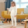 thumbnail image 4 of FORMRS Long Sleeve Top and Pants Pajama Set for Niños 2-Piece Sleepwear, Sizes 18M-8Y, Beige Abstract Pattern, 4 of 6