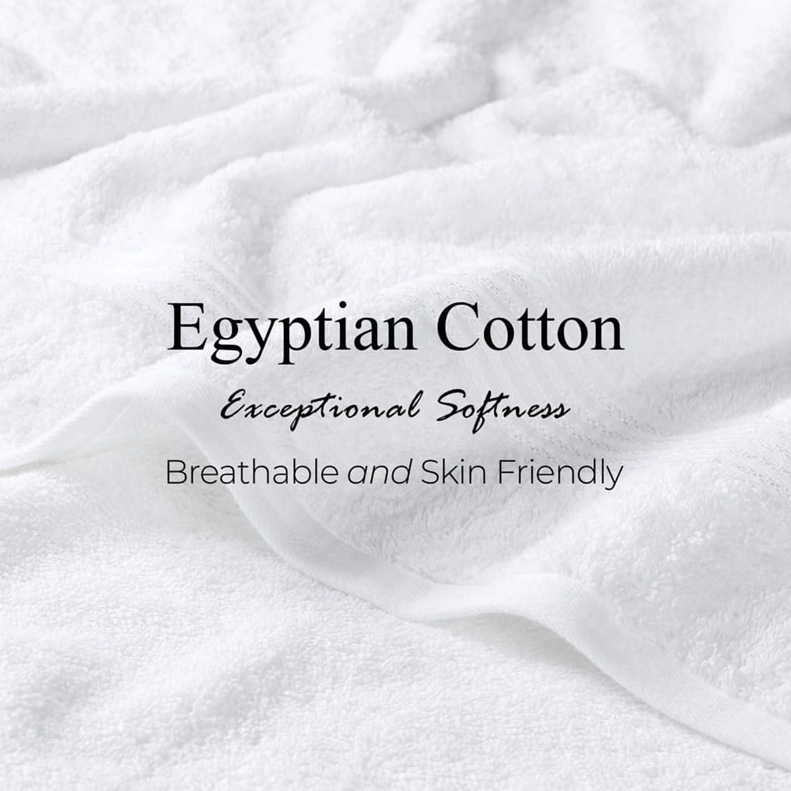Superior Derry Solid Egyptian Cotton 8-Piece Hand Towel Set, White