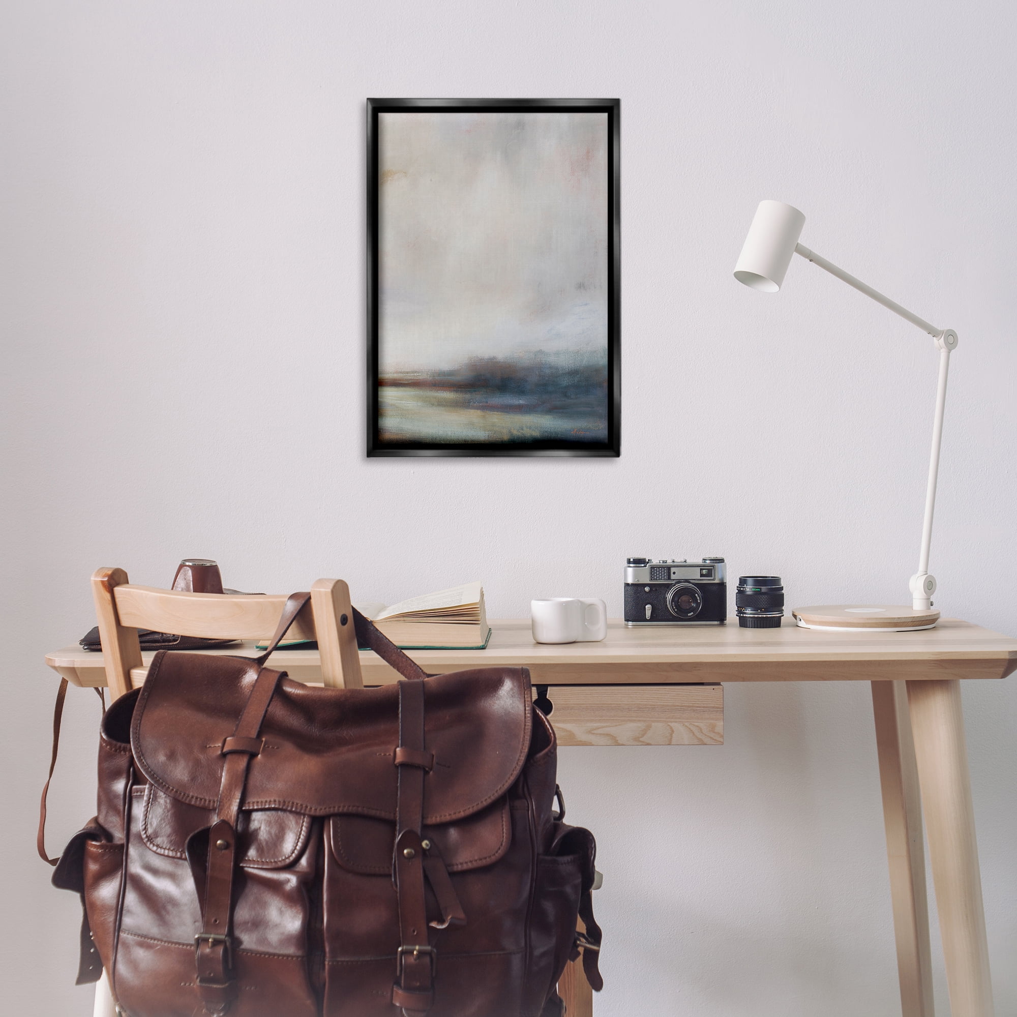 Stupell Industries Misty Grey Landscape Landscape & Nature Painting Black Floater Framed Canvas Art Print Wall Art, 21 x 31