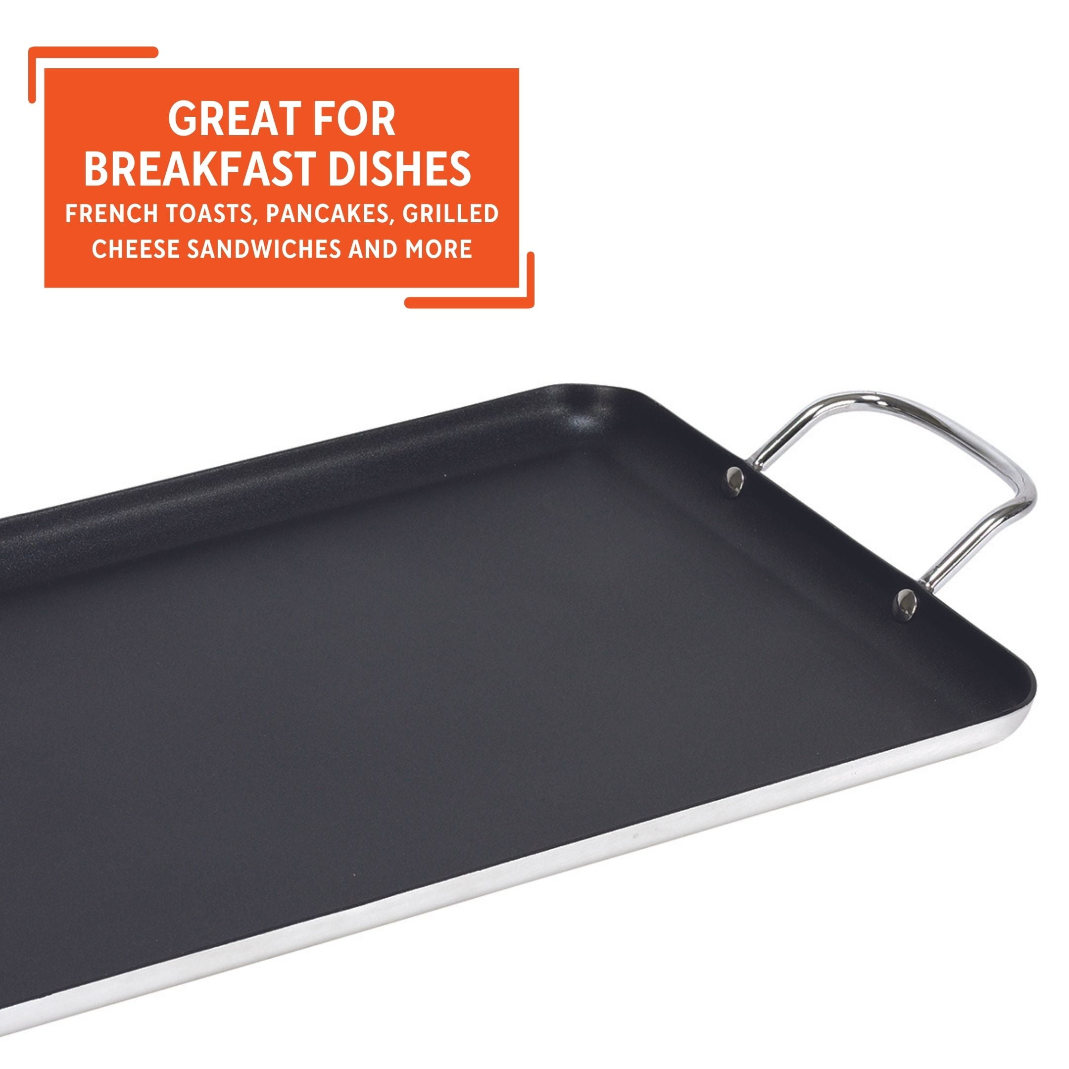 Imusa Non Stick Griddle Comal with Soft Touch Handle, Black, 12