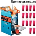 thumbnail image 4 of VEVOR Manual Boba Tea Cup Sealer: 300-500 Cups/h, 90/95mm Diameter, Blue - Advanced Heating Technology for Bubble Milk Tea, 4 of 12