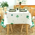 thumbnail image 3 of St. Patrick''s Day Tablecloth, Holiday Irish Clover Rectangle Table Cloth, Washable Shamrock Decorative Table Cover for Party Kitchen Dining Room, Green 60 x 84 Inch, 3 of 5