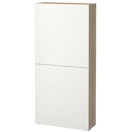 Ikea Wall cabinet with 2 doors, walnut effect light gray, Lappviken white (Best Ikea Kitchen Cabinets)