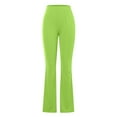 thumbnail image 6 of QLEICOM Womens Slacks Women's Wrinkle Free Relaxed Fit Straight Leg Pants Slim High Elastic Waist Solid Sports Yoga Flare Pants Work Cargo Casual Pants Wide Leg Pants Relaxed Fit Trousers Mint Green L, 6 of 8