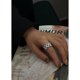 thumbnail image 1 of Anillo de acero de titanio hecho a mano con combinación de industria pesada con textura de Jia de mano de obra exagerada de Europa y Estados Unidos, anillo de Joker, anillo de dedo, joyería A184, 1 of 6