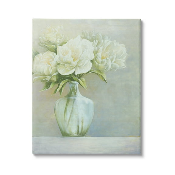 Stupell Industries Blooming White Flowers Traditional Vase Still Life Painting Gallery Wrapped Canvas Print Wall Art, Design by Cloverfield & Co.