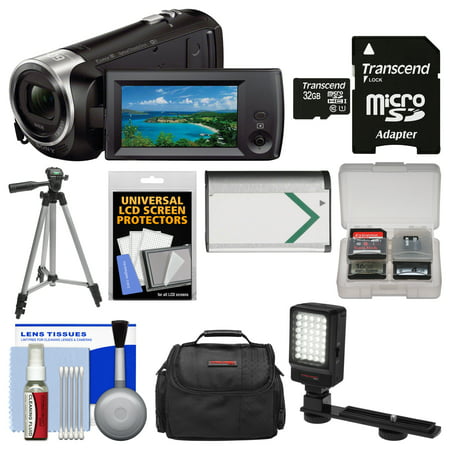 Sony Handycam HDR-CX440 8GB Wi-Fi 1080p HD Video Camera Camcorder with 32GB Card + Case + LED Light + Battery + Tripod + Kit