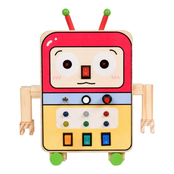 Tablero de circuito de simulación, juego de juguete Montessori, interruptor de juego, tablero de luz, botón de Robot, tablero ocupado para accesorios,