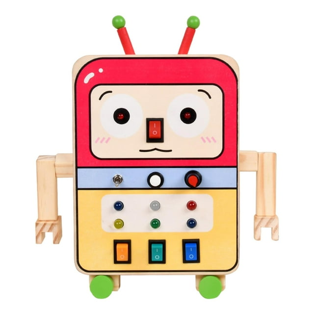 Tablero de circuito de simulación de juguete Montessori, juguete de entrenamiento, botón de Robot, interruptor de tablero ocupado, tablero de luz para