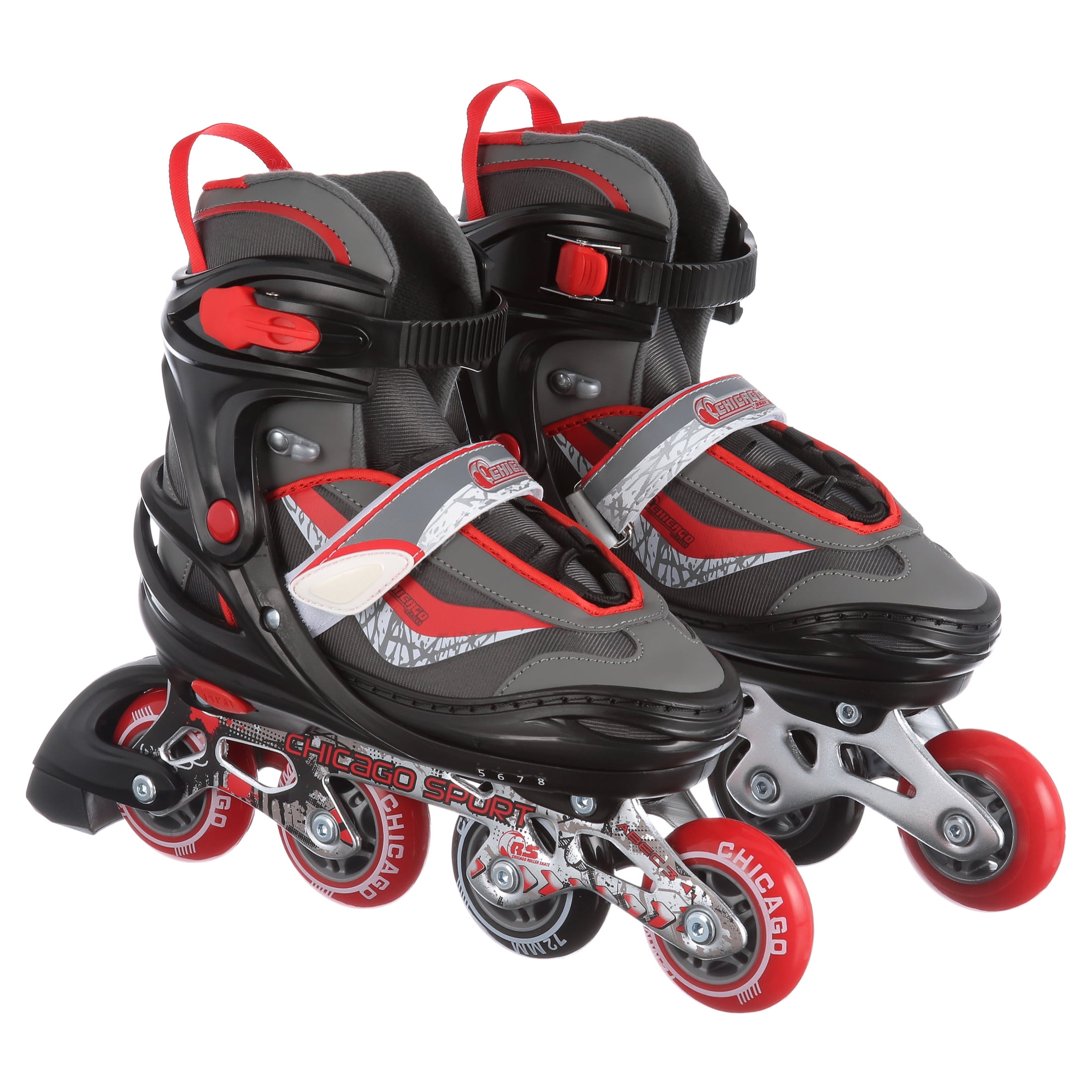 Chicago Kids' Adjustable Inline Skates Red/Black/Gray JR