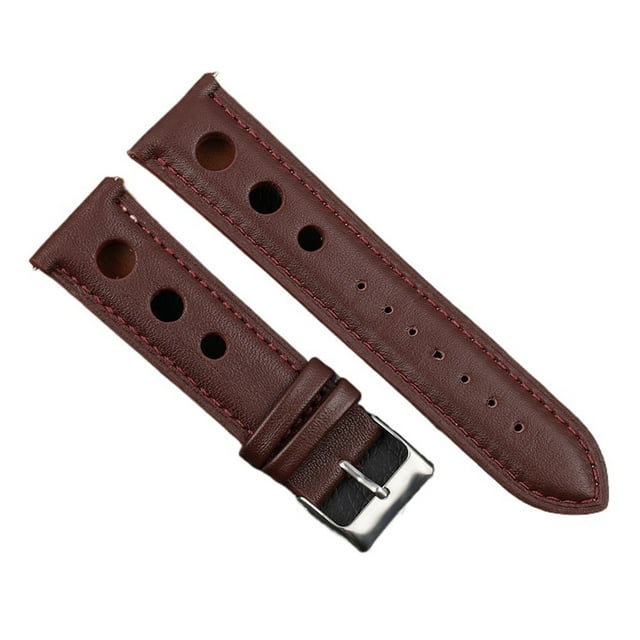 ZWP Genuine Leather Watchband 18mm 20mm 22mm 24mm Brown Coffee Black Racing Strap Handmade Stitching Quick Release Watch Band