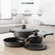 thumbnail image 2 of Juego de Ollas, Sartenes, Comal de Carbono Antiadherente y Utensilios de Cocina Silicona 16 Pzas negro 16, 2 of 7