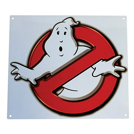Factory Sign - Ghostbusters - No Ghost Metal Sign Statue, Features 4 pre-drilled mounting holes in each corner By Factory Entertainment