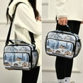 thumbnail image 5 of FORMRS Student Lunch Bag Insulated Reusable Cooler Box with Zipper Pockets, Winter Village, 5 of 9