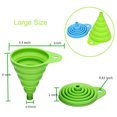 thumbnail image 3 of Juego de embudos embudo plegable, paquete de 4 embudos de silicona para botellas de agua de cocina y hogar, líquidos y polvos de aceite, apto para alimentos, 4 colores (2 grandes + 2 pequeños) Xemadio 2034083, 3 of 8