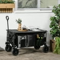 thumbnail image 2 of Outsunny Chariot Pliant de Jardin avec Roues, Noir, 2 of 10