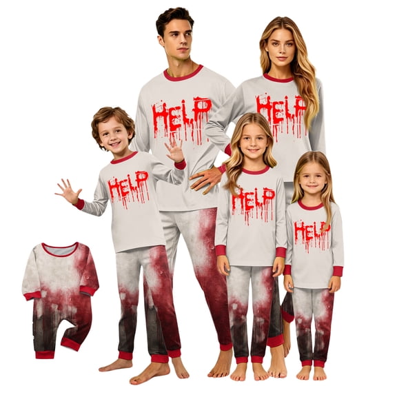 Racifhz Halloween Family Pajamas Matching Sets Cozy Loungewear Long Sleeve Shirt and Pants Sleepwear Set Holiday Outfits Halloween Decorations for Home Family Gifts