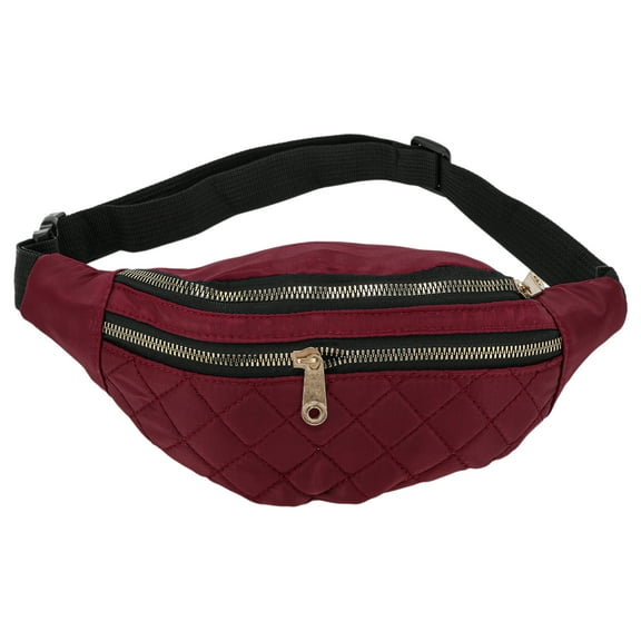 Unique Bargains 1 Pc Fanny Pack Argyle Waist Bag Red