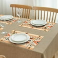 thumbnail image 3 of Boho Ethnic Rustic Style Placemats Set of 4, 12x18 Inch Flax Table Mats, Washable Tribal Patterns for Vintage Nordic Farmhouse Dining Room or Kitchen Use, 3 of 6