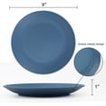 thumbnail image 2 of Homienly Wheat Straw Dinner Plate Set of 8, 9 Inch, Unbreakable Microwave Dishwasher Safe Household Tableware Alternative to Plastic, Plastic Dinner Plates, Blue, 2 of 8