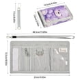 thumbnail image 3 of JIALIOU Nylon Trifold Card Wallet with ID Window Zipper Pocket for Men Women Teen Purple Bear with Star Heart, 3 of 7
