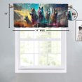 thumbnail image 4 of Fantasy Wolf Window Curtain Valances Mountain Flowers Wild Animals Sunset Scenery Privacy Window Valances for Living Room Kitchen 54 by 18 in, 1 Panel, 4 of 6
