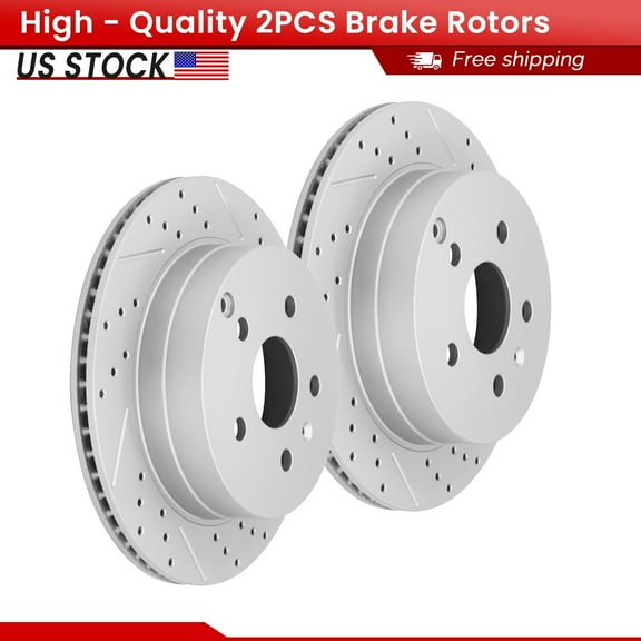 ACB ZONE Rear Brake Rotors Set for Chevrolet Equinox GMC Terrain 2010-2017 All Models, Drilled & Slotted Disc Rotors Kit (Left & Right)