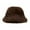 Coffee, variant on Eosunjian Thickened Plush Basin Hat Winter Basin Hat Solid Color Thickened Soft Plush Warm Bucket Hat Windproof Outdoor Fisherman Hat for Women Lightweight